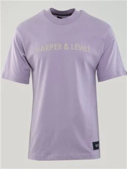 Harper & Lewis Lavender Logo Print T-Shirt