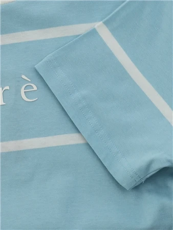 Pre London Light Blue / Ecru Alba T-Shirt 3 Pre London Light Blue / Ecru Alba T-Shirt - Image 3