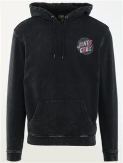 Santa Cruz Black Acid Wash Dna Dot Hood