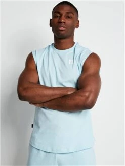 11 Degrees Light Blue Core Cut-Off T-Shirt -Jack & Jones Store 28394 3