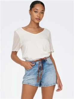 Only Blue / Light Blue Denim Kelly Hw Denim Shorts