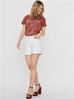 Noisy May White / Bright White Smiley Normal Waisted Denim Shorts -Jack & Jones Store 28405 2