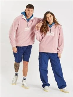 Harper & Lewis Dusty Pink Sweet Pea 1/4 Zip Fleece -Jack & Jones Store 28419 2