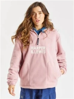 Harper & Lewis Dusty Pink Sweet Pea 1/4 Zip Fleece