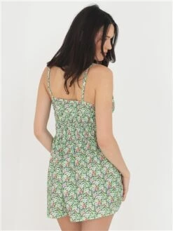 Brave Soul Green/Blue Low Cut Floral Playsuit -Jack & Jones Store 28434 3