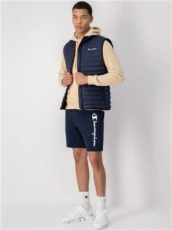 Champion Dark Blue Logo Power Blend French Terry Shorts -Jack & Jones Store 28461 2