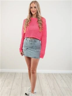 Saint Genies Light Blue Denim Short Cargo Skirt -Jack & Jones Store 28474 2