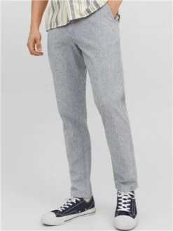 Jack & Jones Blue / Blue Indigo Ace Palma Linen Chinos -Jack & Jones Store 28490 3