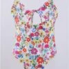 Missy Empire Floral Tie Front Cut Out Swimsuit