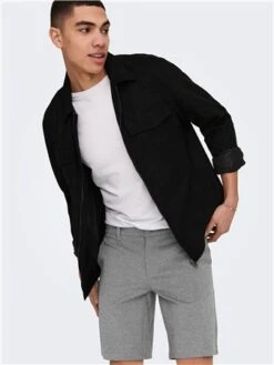 Only & Sons Grey Melange Mark Shorts -Jack & Jones Store 28525 3