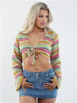 Saint Genies Multi Tie Front Crochet Top