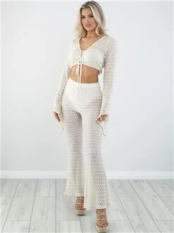 Saint Genies White Lace Crocet Crop Top -Jack & Jones Store 28529 2