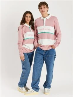 Harper & Lewis Dusty Pink / Mint / Cream Cassia Rugby Polo Top -Jack & Jones Store 28541 2