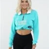 Harper & Lewis Mint Cropped 1/4 Zip Sweater