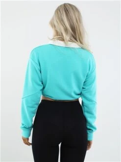 Harper & Lewis Mint Cropped 1/4 Zip Sweater -Jack & Jones Store 28542 3