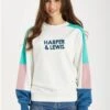 Harper & Lewis Colour Block Cream / Mint Oversized Sweater