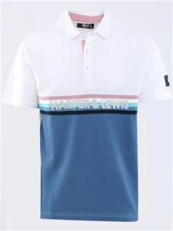 Harper & Lewis Cream / Petrol / Mint One Eighty Short Sleeve Polo