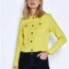 Noisy May Lime Yellow Debra Denim Jacket