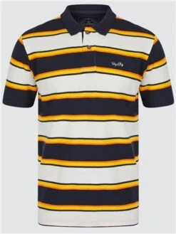 Tokyo Laundry Snow White Francis Striped Cotton Pique Polo Shirt