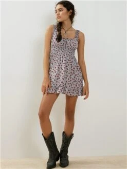 Motel Blue Floral Ditsy Soyata Mini Day Dress -Jack & Jones Store 28597 2