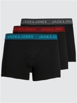 Jack & Jones Grey / Asphalt 3-Pack Plain Trunks