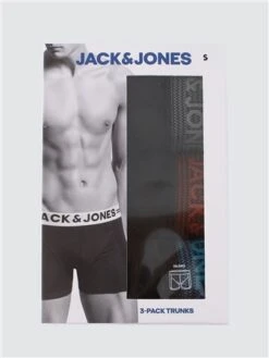 Jack & Jones Grey / Asphalt 3-Pack Plain Trunks -Jack & Jones Store 28605 3
