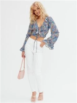 The Frolic Floral Ditsy Willa Long Sleeve Frill Top -Jack & Jones Store 28614 2