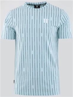 11 Degrees Light Blue Stripe V T-Shirt