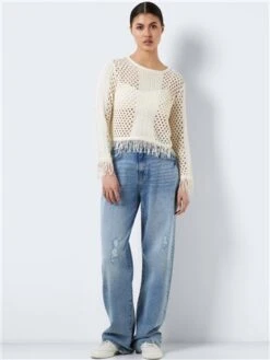 Noisy May Eggnog Knitted Frill Pullover -Jack & Jones Store 28652 2