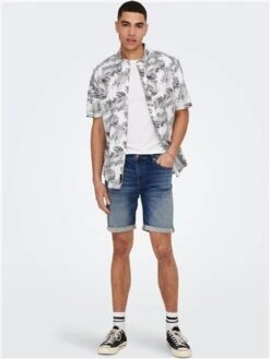 Only & Sons White / Bright White Regular Fit Shirt Collar Shirt -Jack & Jones Store 28655 2