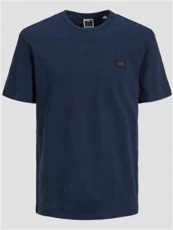 Jack & Jones Navy / Navy Blazer Plain Crew Neck T-Shirt