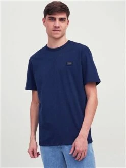 Jack & Jones Navy / Navy Blazer Plain Crew Neck T-Shirt -Jack & Jones Store 28656 3