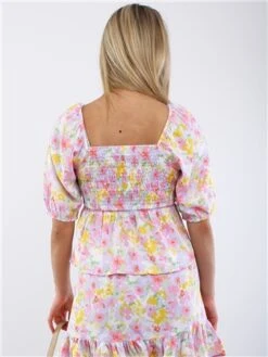 Veromoda Birch / Asta Flower Emma Henna Smock Top -Jack & Jones Store 28659 3