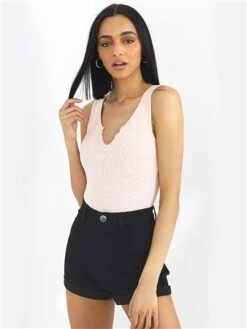 Brave Soul Black High Rise Black Denim Mini Shorts