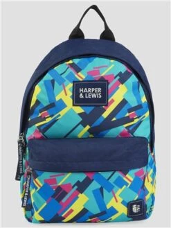 Harper & Lewis Geo Splatter Ivo Retro Pattern Rucksack -Jack & Jones Store 28674 2