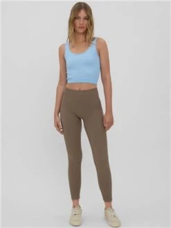 Veromoda Taupe / Fossil Eve Relaxed High Waisted Leggings -Jack & Jones Store 28695 2