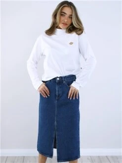 Only Blue / Medium Blue Denim Bianca Midi Denim Skirt