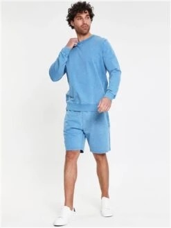 Threadbare Tranquil Blue Crew Neck Fleece Sweatshirt 6 Threadbare Tranquil Blue Crew Neck Fleece Sweatshirt -Jack & Jones Store 28743 2