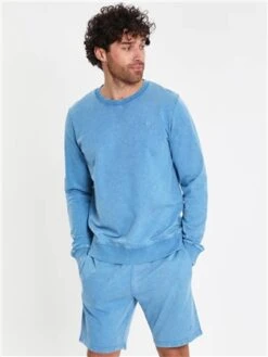 Threadbare Tranquil Blue Crew Neck Fleece Sweatshirt 7 Threadbare Tranquil Blue Crew Neck Fleece Sweatshirt -Jack & Jones Store 28743 3