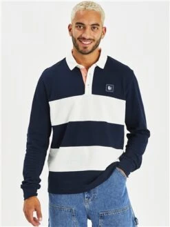 Harper & Lewis Navy / Cream Rugby Shirt -Jack & Jones Store 28745 3