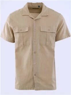 Brave Soul Stone Button Through Short Sleeve Shirt