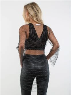 Saint Genies Black Mesh Diamante Dress -Jack & Jones Store 28767 3