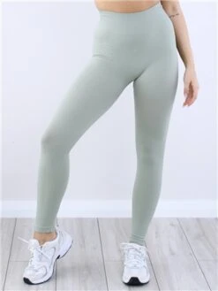 Missy Empire Mint Seamless Ribbed High Waisted Leggings
