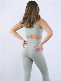 Missy Empire Mint Seamless Ribbed High Waisted Leggings -Jack & Jones Store 28771 3