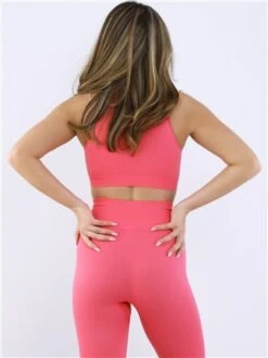 Missy Empire Bright Pink Ribbed Seamless Crop Top -Jack & Jones Store 28778 3