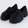 No Doubt Black Faux Leather Slip On Shoe