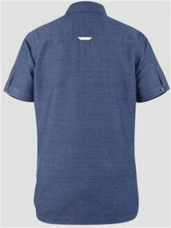 Duke Navy Hove Textured Fabric Short Sleeve Button Shirt -Jack & Jones Store 28799 2