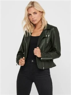 Only Green / Rosin Gemma Biker Faux Leather Jacket