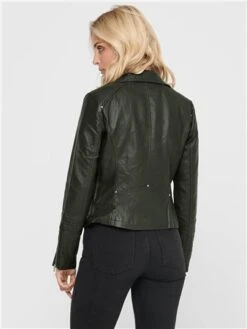 Only Green / Rosin Gemma Biker Faux Leather Jacket -Jack & Jones Store 28833 3