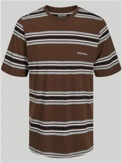 Jack & Jones Brown / Chestnut Roger Stripe Tee Ss Crew Neck